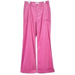 Samsoe Samsoe Kelly Trousers - Bubble Gum Pink Corduroy Wide Leg High Rise Pants